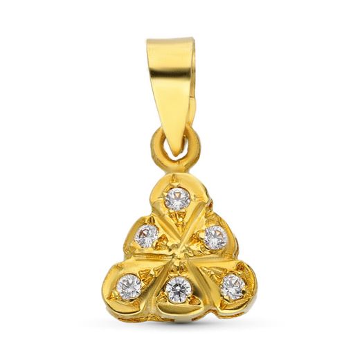 18K Colgante Circonita Oro Amarillo 9 Mm