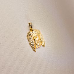 18K Colgante Colgante Oro Amarillo Cabeza De Cristo 26X16 Mm