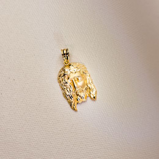 18K Colgante Colgante Oro Amarillo Cabeza De Cristo 26X16 Mm