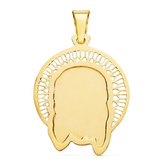 18K Colgante Colgante Oro Amarillo Cabeza De Cristo Orla 29X25 Mm