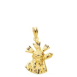 18K Colgante Cristo Del Gran Poder Oro Amarillo Silueta 20X15 Mm