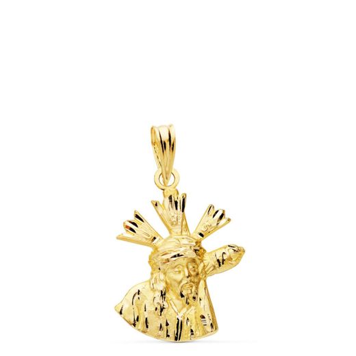 18K Colgante Cristo Del Gran Poder Oro Amarillo Silueta 20X15 Mm