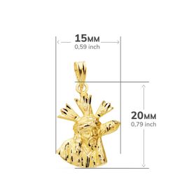 18K Colgante Cristo Del Gran Poder Oro Amarillo Silueta 20X15 Mm
