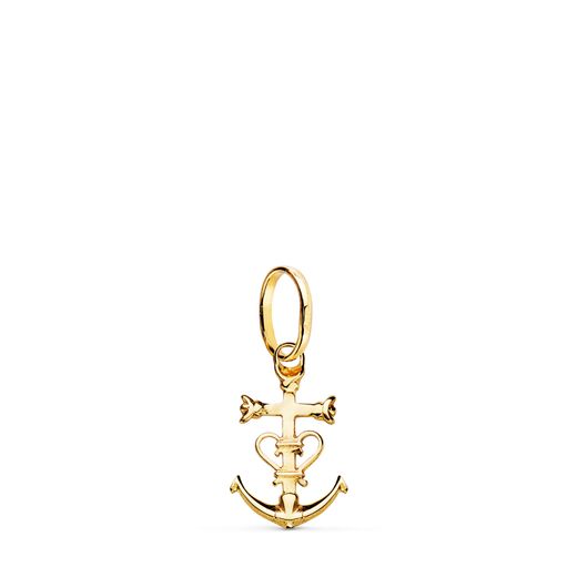 18K Colgante Cruz De La Camarga Oro Amarillo. 16 X 10 Mm