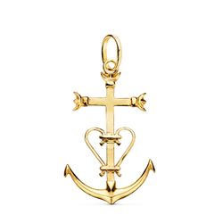 18K Colgante Cruz De La Camarga Oro Amarillo. 32 X 20 Mm