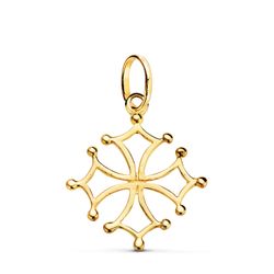 18K Colgante Cruz De Occitania Oro Amarillo. 23 X 21 Mm