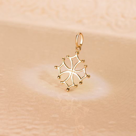 18K Colgante Cruz De Occitania Oro Amarillo. 23 X 21 Mm