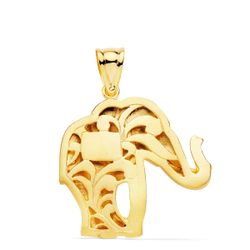 18K Colgante Elefante Silueta Oro Amarillo 32X30 Mm