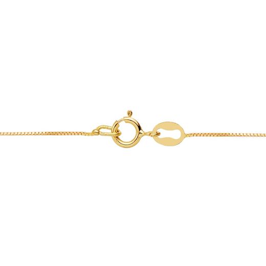 18K Colgante Flor Circonita Oro Amarillo Cadena 42Cm