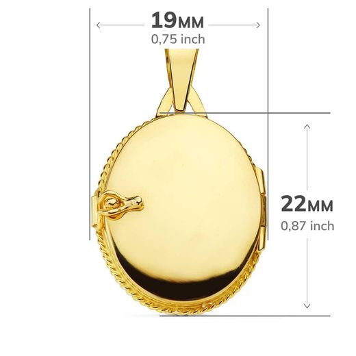 18K Colgante Guardapelo Dije Portafotos Oro Amarillo Flor Circonita 22X19 Mm