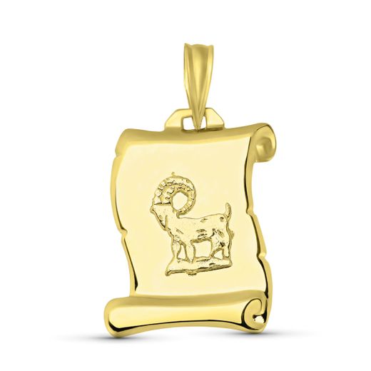 18K Colgante Horoscopo Oro Amarillo Aries Pergamino