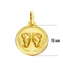 18K Colgante Horoscopo Oro Amarillo Oro Amarillo Aries 16 Mm