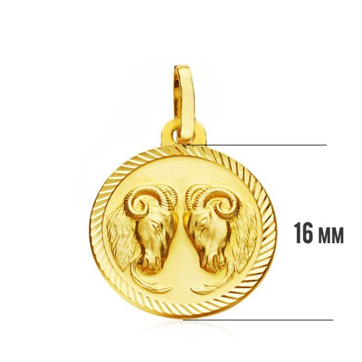 18K Colgante Horoscopo Oro Amarillo Oro Amarillo Aries 16 Mm