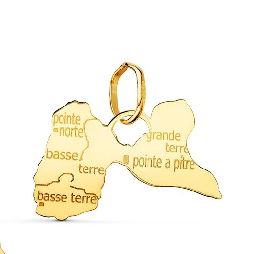 18K Colgante Isla Guadalupe Oro Amarillo 15 X 21 Mm