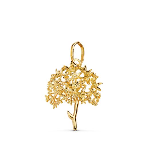 18K Colgante Oro Amarillo Biznaga Tallada 18 X 15 Mm