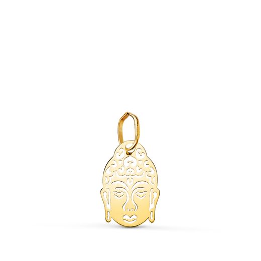 18K Colgante Oro Amarillo Cabeza De Buda Calado. Medida: 14 X 9 Mm