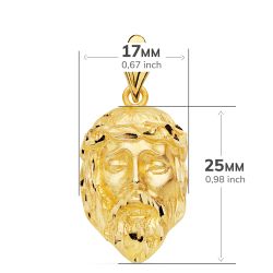 18K Colgante Oro Amarillo Cabeza De Cristo 25X17 Mm
