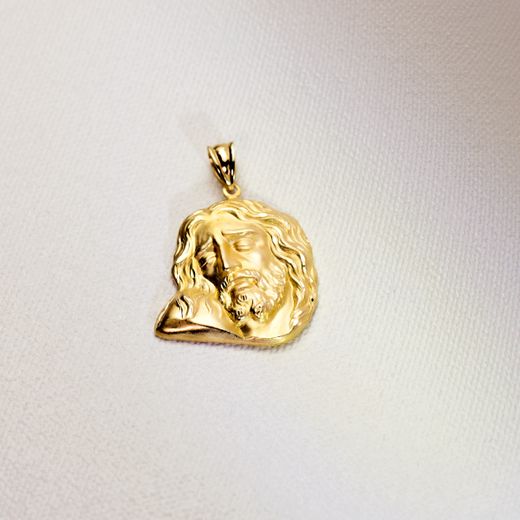 18K Colgante Oro Amarillo Cabeza De Cristo 30X25 Mm