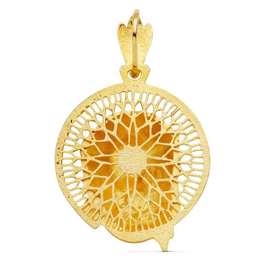 18K Colgante Oro Amarillo Cabeza De Cristo Aureola 29X26 Mm