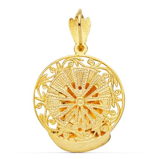18K Colgante Oro Amarillo Cabeza De Cristo Aureola 29X27 Mm