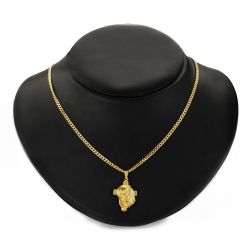 18K Colgante Oro Amarillo Cabeza De Cristo Con Cruz. 26X18 Mm 2.40 Grs