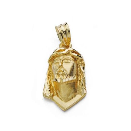 18K Colgante Oro Amarillo Cabeza De Cristo De Lagrima 22X12 Mm