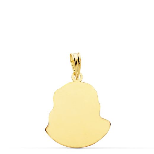 18K Colgante Oro Amarillo Cabeza De Cristo De Murillo 18X14 Mm