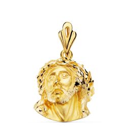 18K Colgante Oro Amarillo Cabeza De Cristo De Murillo 21X18 Mm