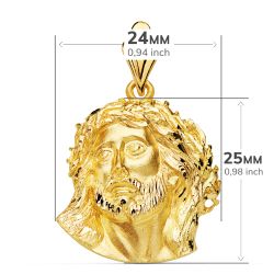 18K Colgante Oro Amarillo Cabeza De Cristo De Murillo 25X24 Mm