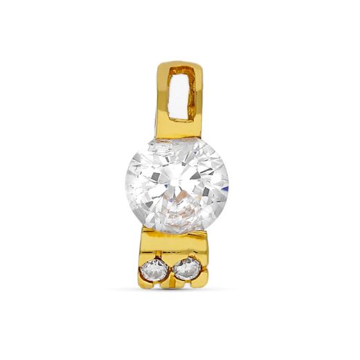 18K Colgante Oro Amarillo Circonita 11X5 Mm