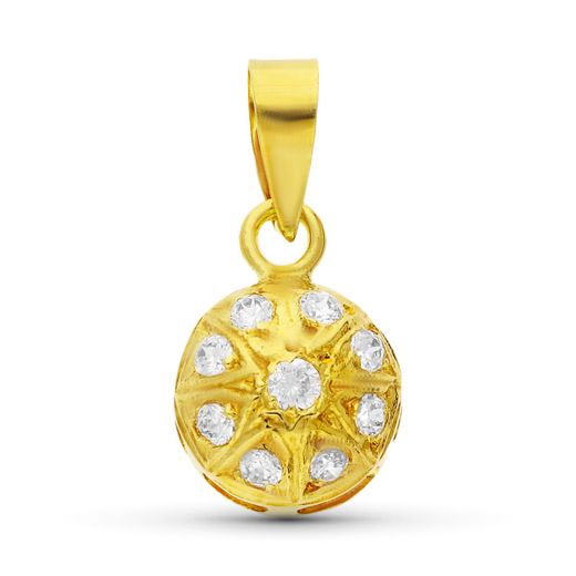 18K Colgante Oro Amarillo Circonita 13X9 Mm