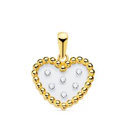 18K Colgante Oro Amarillo Corazon Airshine Transparente Con Circonita 14X12 Mm