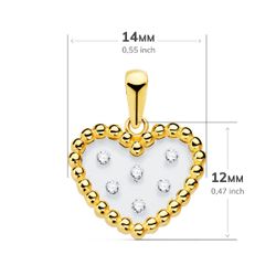 18K Colgante Oro Amarillo Corazon Airshine Transparente Con Circonita 14X12 Mm