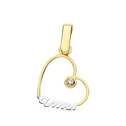 18K Colgante Oro Amarillo Corazon Amor 14X14 Mm