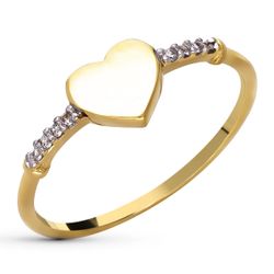 18K Colgante Oro Amarillo Corazon Circonita 13X13 Mm