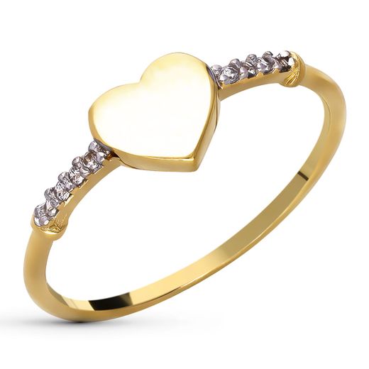 18K Colgante Oro Amarillo Corazon Circonita 13X13 Mm