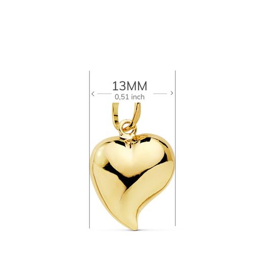 18K Colgante Oro Amarillo Corazon Liso 13X12 Mm
