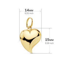 18K Colgante Oro Amarillo Corazon Liso 15X14 Mm