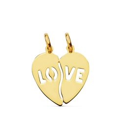 18K Colgante Oro Amarillo Corazon Love. 15X15 Mm