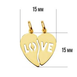 18K Colgante Oro Amarillo Corazon Love. 15X15 Mm