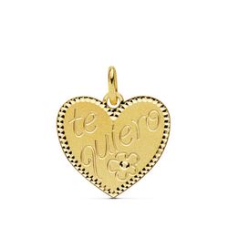 18K Colgante Oro Amarillo Corazon " Te Quiero " 16X15 Mm