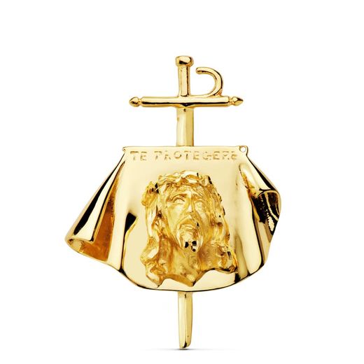 18K Colgante Oro Amarillo Cristo De Toreros 34X25 Mm