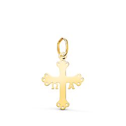 18K Colgante Oro Amarillo Cruz De Covadonga Silueta En Brillo. 18 X 13 Mm