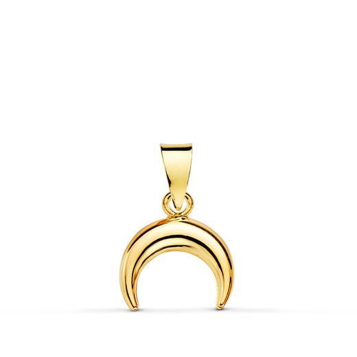 18K Colgante Oro Amarillo Cuerno Mini Brillo 10 X 9 Mm