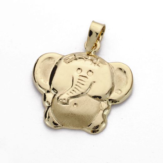 18K Colgante Oro Amarillo Elefante. 19X19 Mm