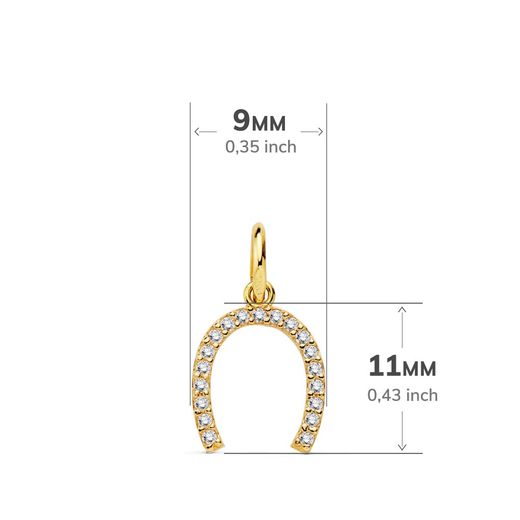 18K Colgante Oro Amarillo Herradura 11X9 Mm