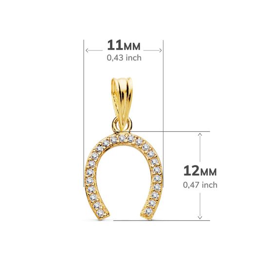 18K Colgante Oro Amarillo Herradura 12X11 Mm