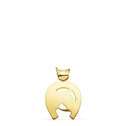 18K Colgante Oro Amarillo Herradura De Caballo 25X22 Mm