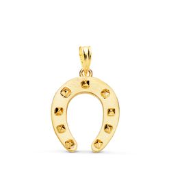 18K Colgante Oro Amarillo Herradura Macizo. Medida: 20 X 16 Mm