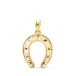 18K Colgante Oro Amarillo Herradura Macizo. Medida: 20 X 16 Mm